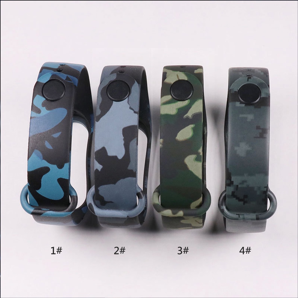 Dây Đeo Thay Thế Chất Liệu Silicon Hoạ Tiết Rằn Ri Cho Xiaomi Mi Band 3 / 4 Mi Band 5 / 6