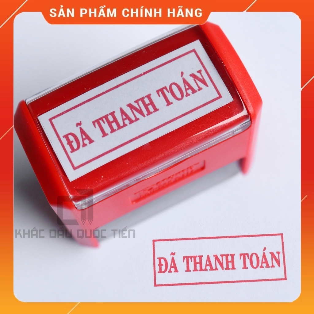 Con dấu đã thanh toán có mực sẵn đóng hơn 1000 lần kích thước 14x38mm,20x47mm,22x28mm