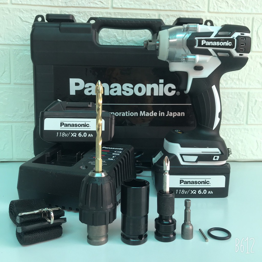Máy siết bulong Panasonic 118V, 2 PIN, KHÔNG CHỔI THAN, LỰC SIẾT 550Nm, KÈM PHỤ KIỆN NHƯ HÌNH