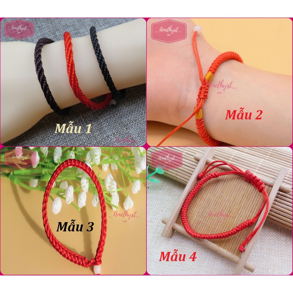 [Nhiều Kiểu] Vòng Tay Chỉ Đỏ Handmade Rút Dây An Yên May Mắn