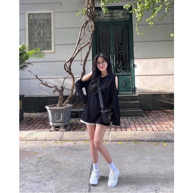 Áo Thun Tay Dài Hở Vai Phong Cách Hàn Quốc Xinh Xắn Cho Nữ | BigBuy360 - bigbuy360.vn