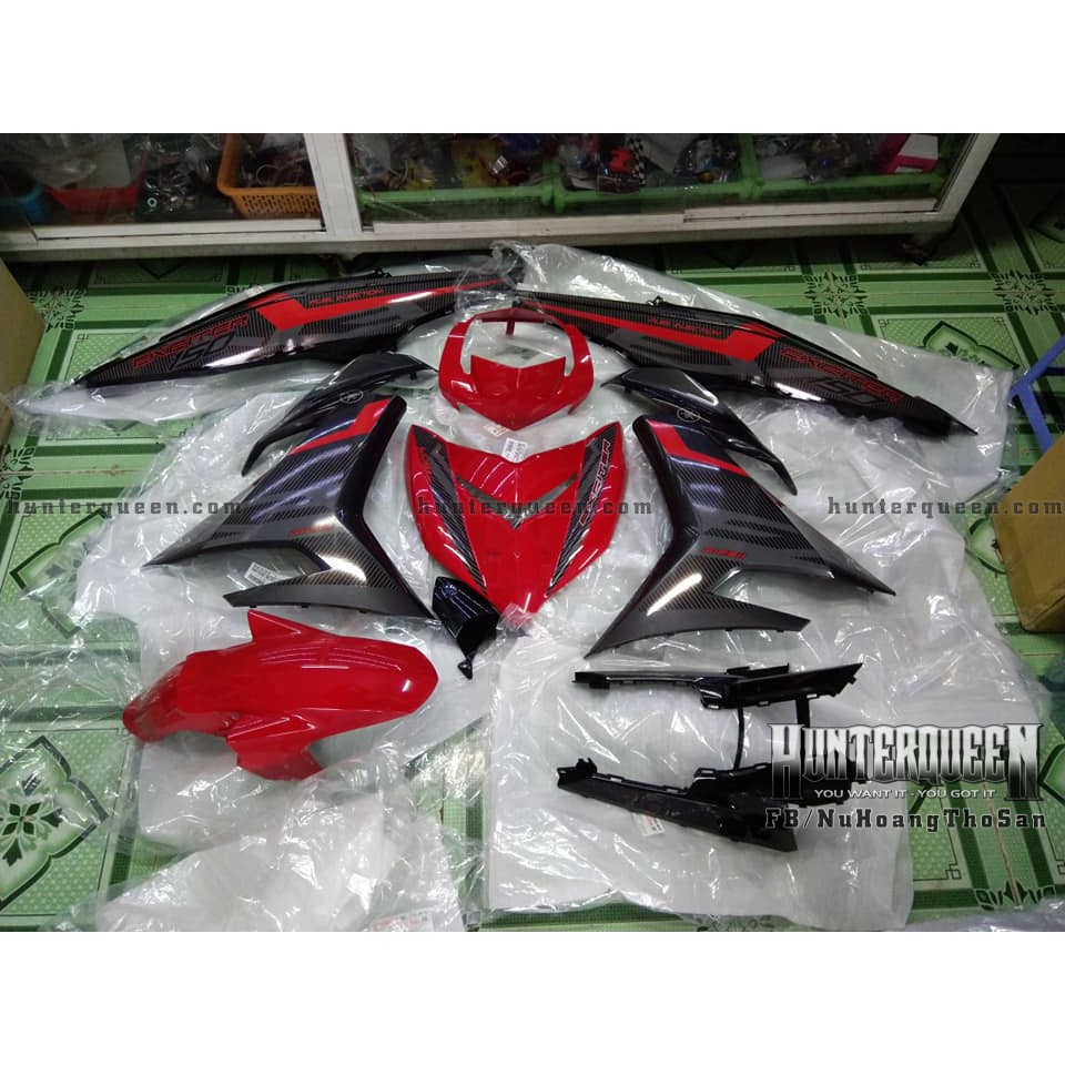 Tem rời Exciter 150 xe đen đỏ. Tem RC. Thay đổi màu sắc và chi tiết theo yêu cầu. Sắc nét, bền màu