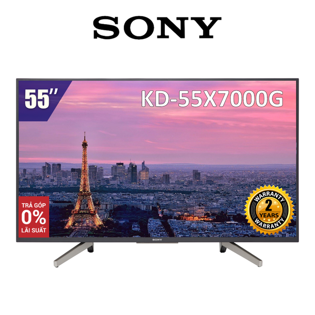 Miễn phí lắp đặt - Smart Tivi Sony 55 inch 4K UHD KD-55X7000G (Model 2019)