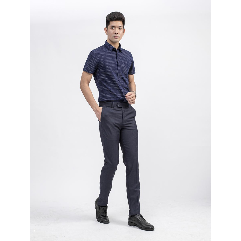 Áo Sơ Mi Nam Tay Ngắn Aristino ASS064S9 Chất Vải Sợi Tre Kiểu Dáng Regular Fit Tà Bằng Chất Liệu Sợi Tre