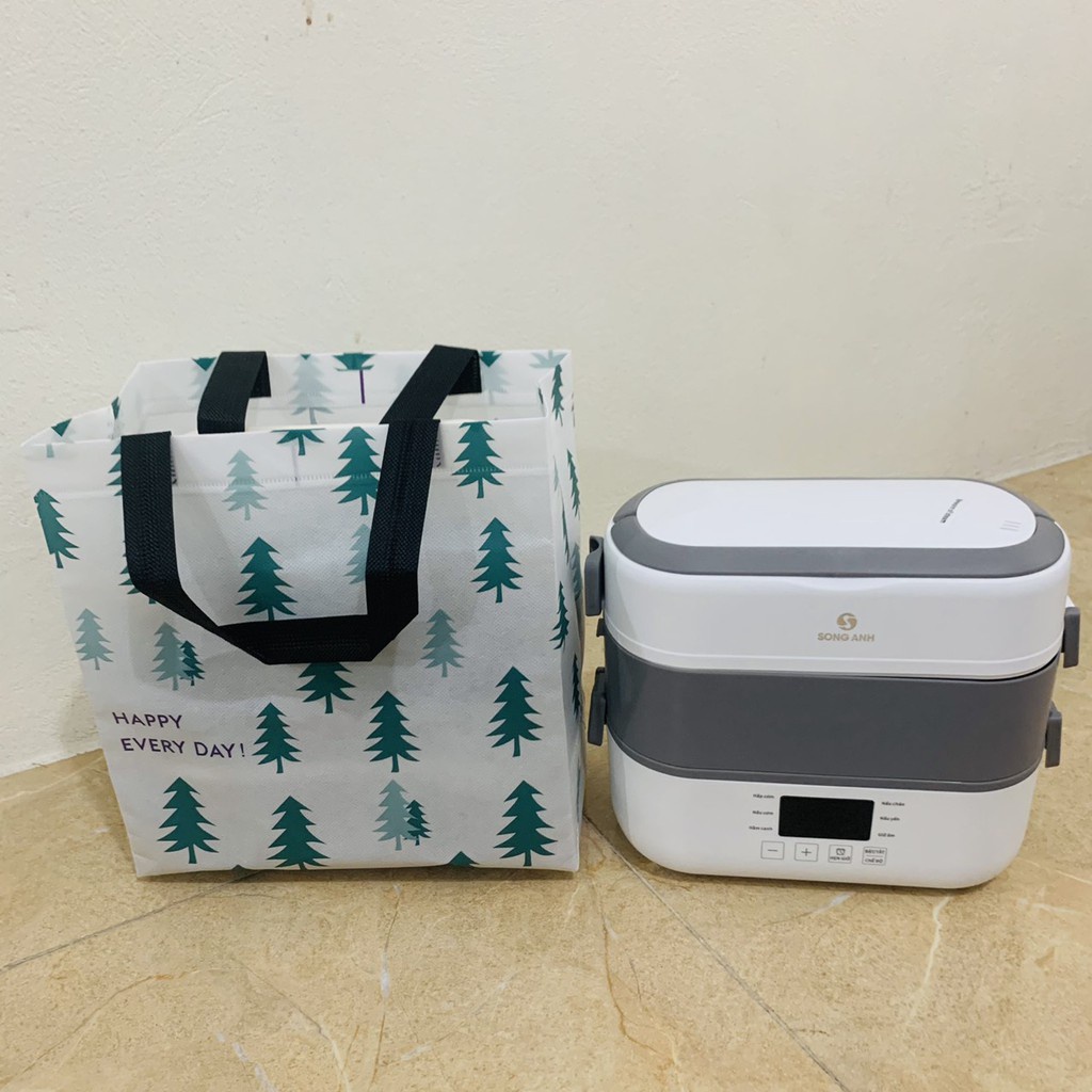 Hộp Cơm Hâm Nóng, Nhiều Chức Năng Nấu Cơm, Hầm Nhừ, Hâm Nóng Thức Ăn, 4 Bát Gốm Sứ 2 Tầng, Nồi Cơm Mini Tại Văn Phòng