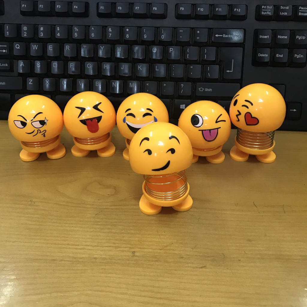 [HN nhận trong 2h, giá siêu rẻ]Combo 6 thú nhún Emoji lò xo ngộ nghĩnh 6 biểu cảm, lật đật dễ thương