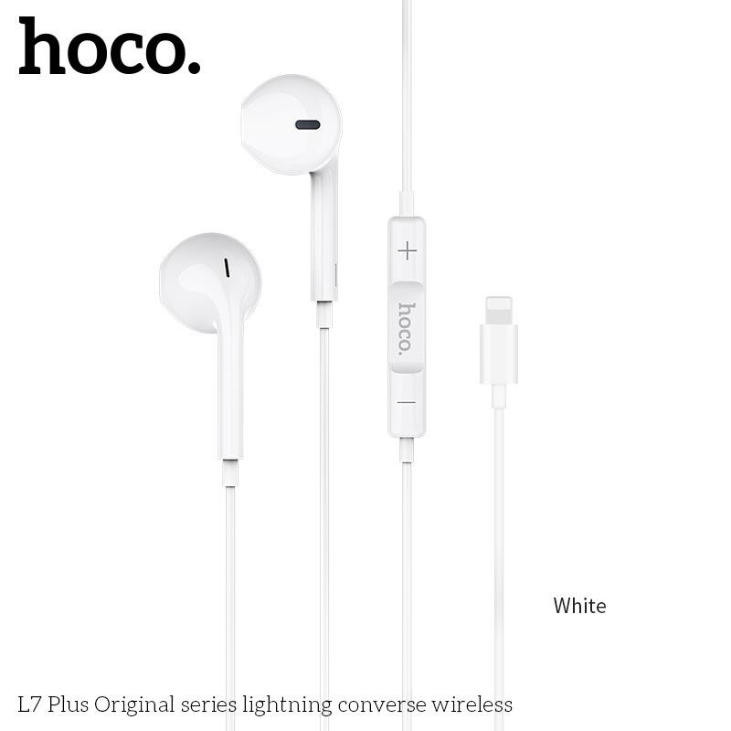 Tai nghe hoco L7 plus [BH 12 tháng] jack dẹt kết nối bluetooth play, stop, tăng giảm âm lượng, qua bài âm thanh hay, lớn