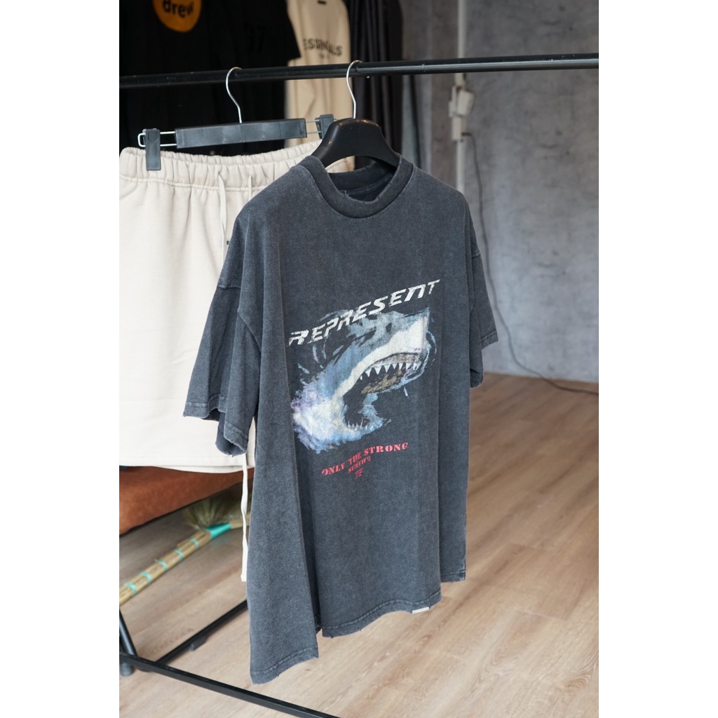 📣 - Áo thun Represent Shark Vintage super hot - REPRESENT SHARK TEE BLACK