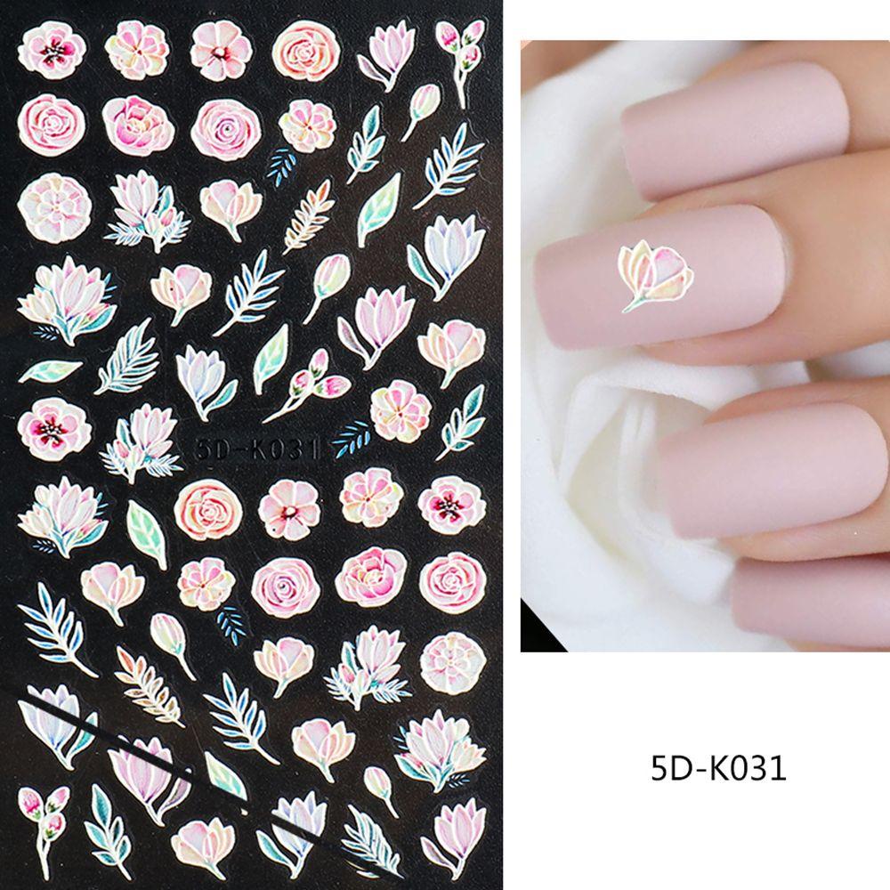 OCEANMAP Miếng Dán Trang Trí Móng Tay 5D DIY Họa Tiết Hoa Anh Đào Xinh Xắn