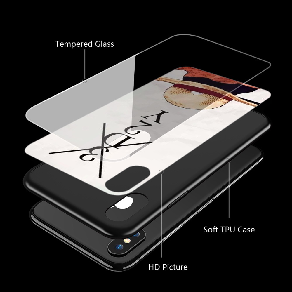 Ốp Điện Thoại Kính Cường Lực Viền Mềm In Hình Luffy One Piece Cho Samsung Galaxy S8 S9 S10 Plus RCZ66
