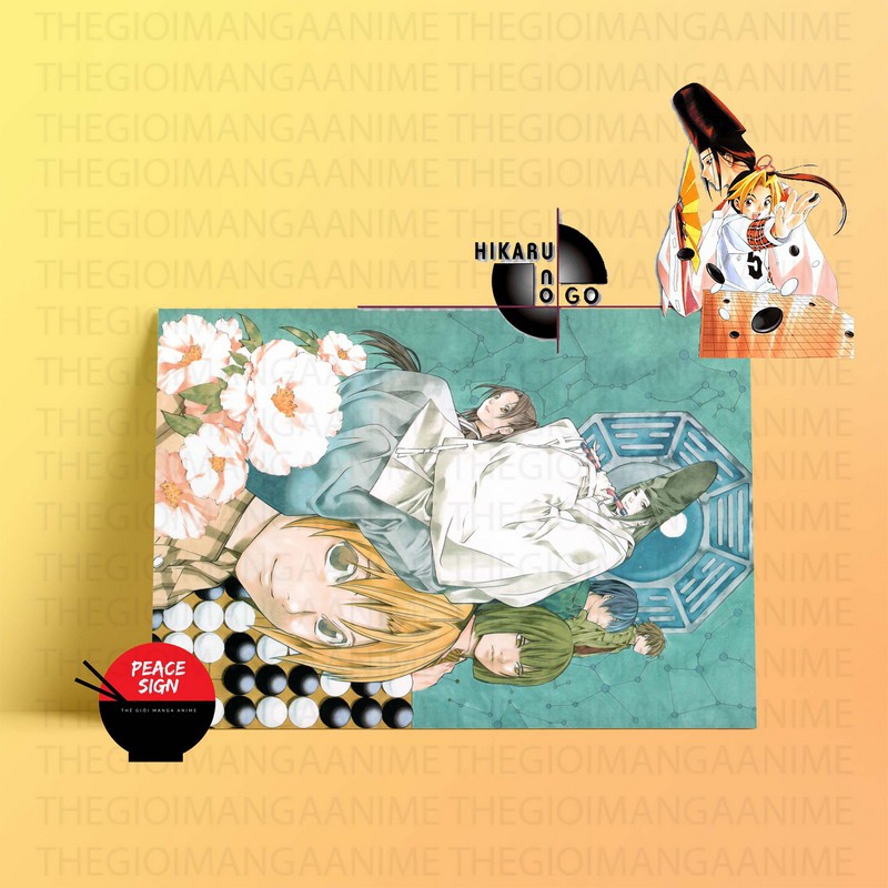 Tấm Postcard cao cấp HIKARU NO GO KÌ THỦ CỜ VÂY giấy 260gsm A5 anime chibi