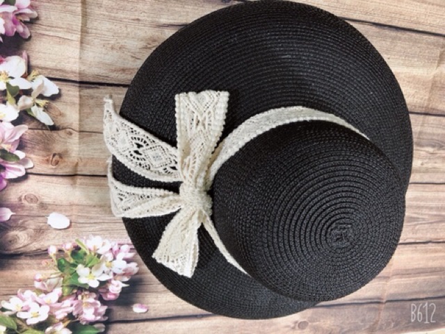 Mũ lồng đèn đầu tròn vành đại nơ ren