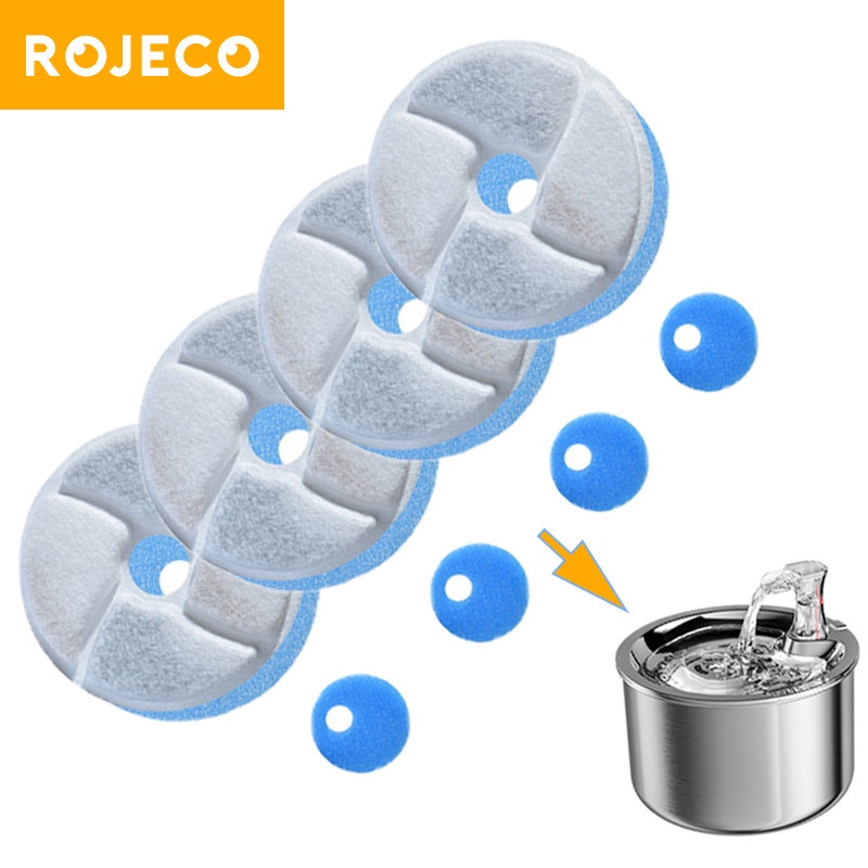 Tấm lọc nước Rojeco gắn đài phun nước tự động 2L cho mèo cưng công suất cao