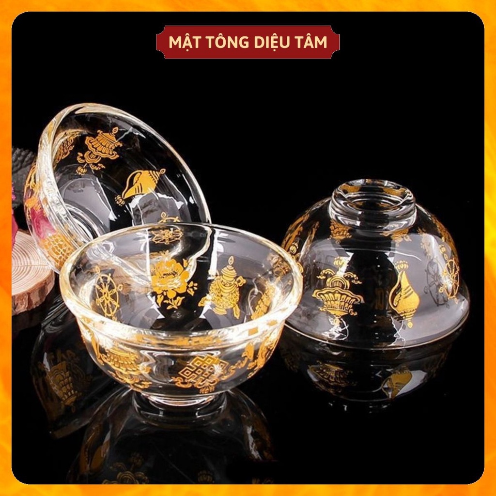 Đồ thờ cúng- Bát pha lê đựng nước, chén đựng nước hoặc để vật phẩm Phật giáo, tâm linh, phong thủy, thờ cúng, trận pháp
