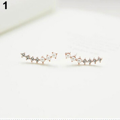 Cặp khuyên vành tai dạng que đính đá quý nhân tạo sang trọng xinh xắn dành cho nữ