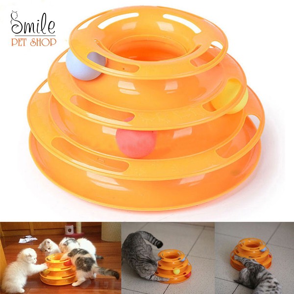 Đồ chơi tháp banh ba tầng cho chó mèo, thú cưng - Smile Pet Shop