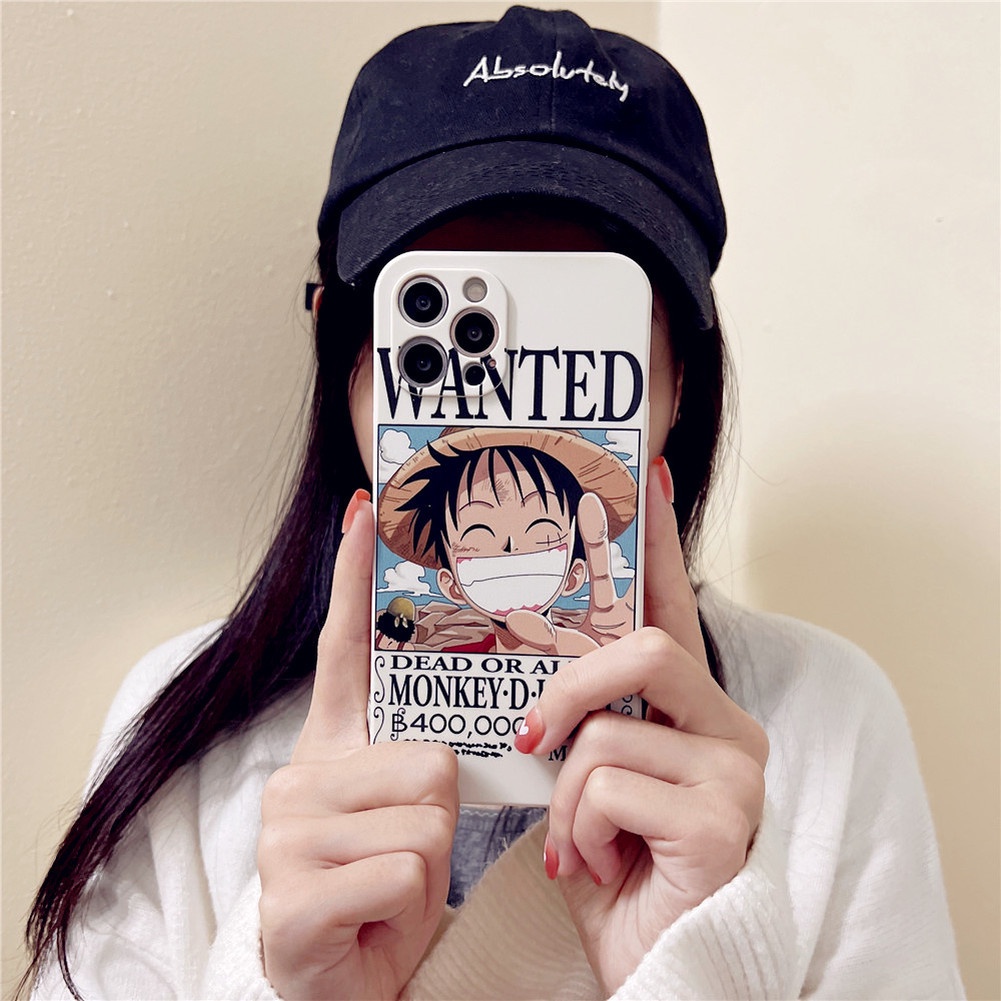 Cute Cartoon Anime MONKEY.D.LUFFY Casing compatible for iphone 13 11 12 Pro Max SE 2020 compatible for iphone7 8 6 6s 6plus 7Plus 8Plus Case Soft TPU Shockproof Protective Cover