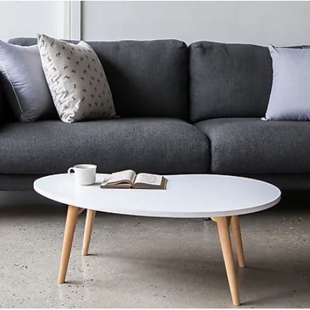 Bàn trà, bàn sofa hình hạt xoài, hạt đậu ngồi bệt chân gỗ tự nhiên dài 80cm