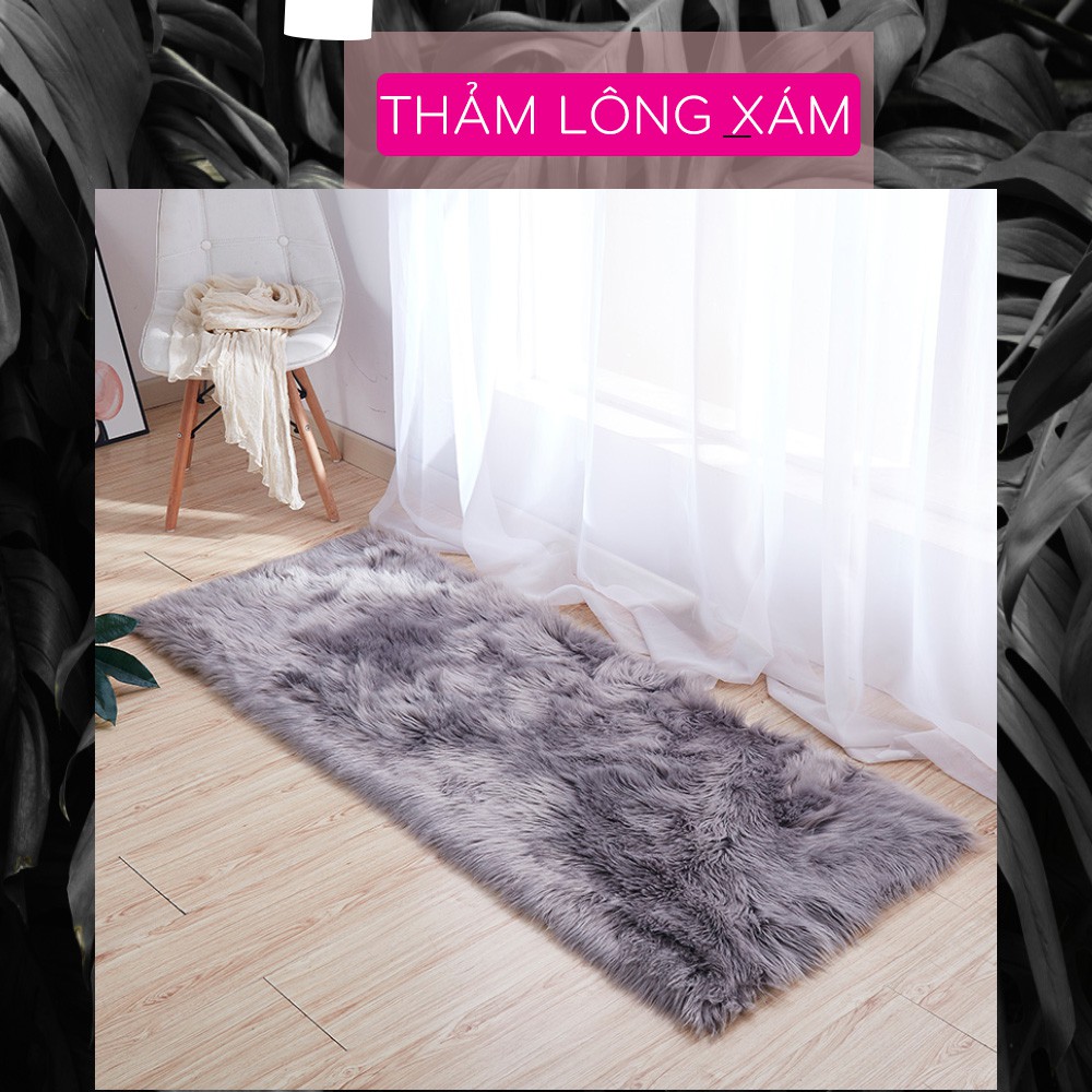 Thảm lông màu xám [HÀNG CHẤT LƯỢNG] kích thước 1m x 50cm