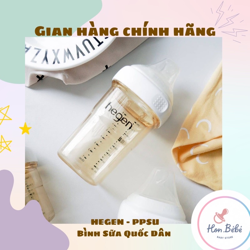 Bình sữa HEGEN cao cấp 60ml 150ml 240ml 330ml được chọn núm cam kết