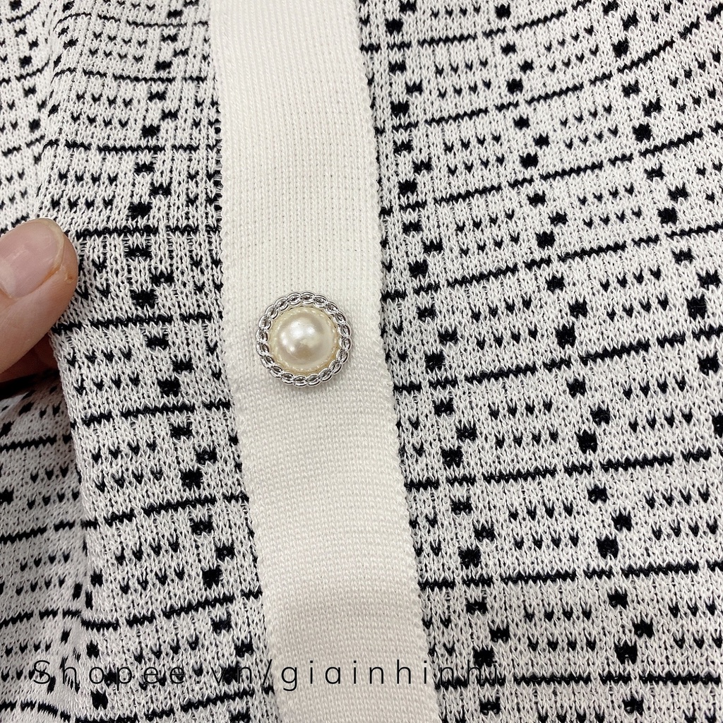 Áo len tay pha cổ vuông chất đẹp, Áo kiểu cổ vuông vai bồng AL7524 - NhiNhiShop