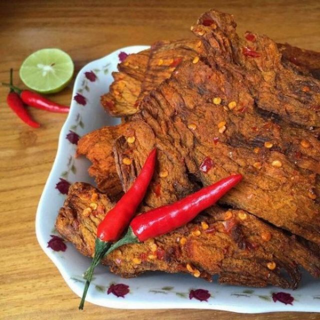 500gram khô bò cay nguyên miếng vị Tứ Xuyên