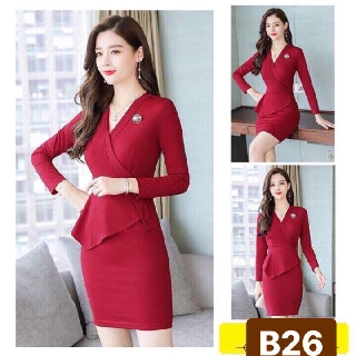 [Mẫu Bán Chạy] Đầm Body Thun Nhập Tay Dài Quyến Rũ Giá Sập Sàn - B26