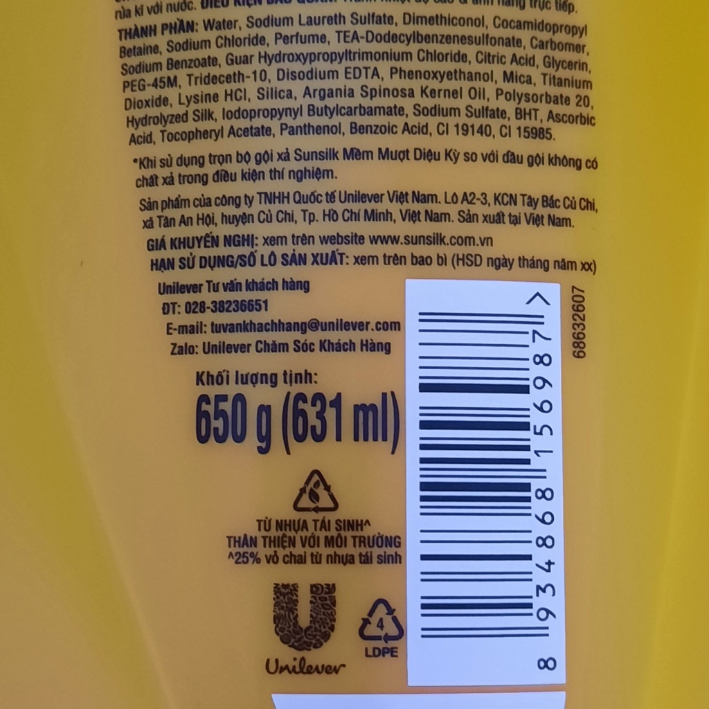 Dầu Gội SUNSILK 650g - BACH HOA HV