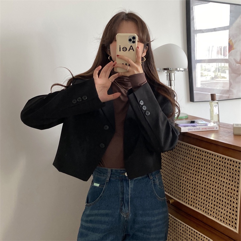 Áo khoác lửng XIAOZHAINV cổ chữ V phong cách Hàn Quốc thời trang cho nữ 4 màu tùy chọn | BigBuy360 - bigbuy360.vn