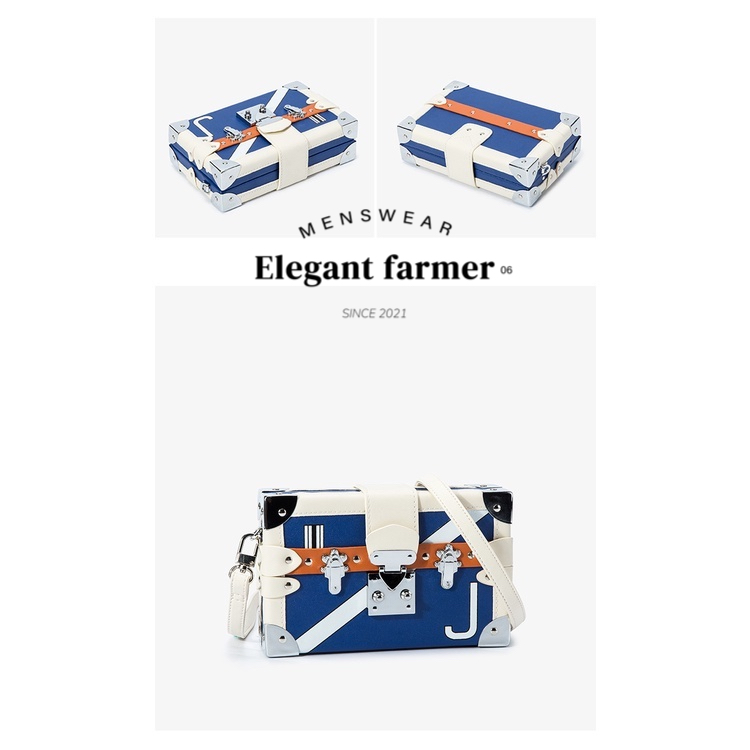 [MENSWEAR ELEGANT FARMER] Túi hộp đeo chéo nam &amp; nữ thiết kế mới 2023 phong cách Hàn Quốc (EF 02).