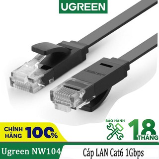 Dây mạng dẹp 2 đầu cat6 hỗ trợ utp 1000mbps ugreen nw104 cao cấp