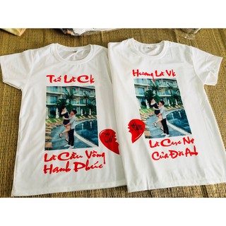 áo thun cặp in hình viết tên theo yêu cầu
