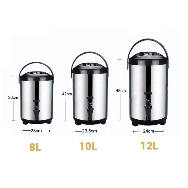 Bình ủ trà sữa 3 lớp CamCamHome inox 304 giữ nhiệt nóng lạnh cực tốt 6L 8L 10L 12L