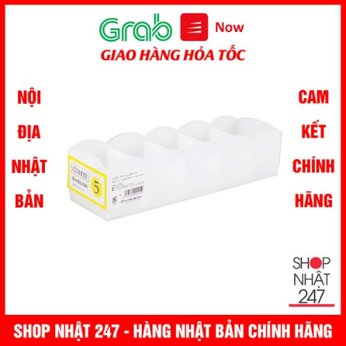 Hộp đựng tất, đồ lót 5 ngăn Inomata màu trắng Nội địa Nhật Bản