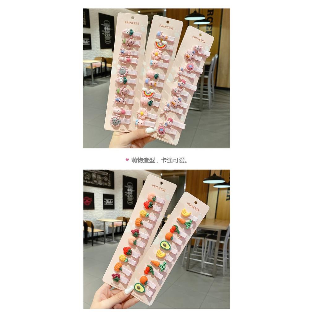 [Set 10 kẹp] Kẹp mái cho bé GALANO kẹp tóc bé gái họa tiết hoạt hình dễ thương FAH-001252