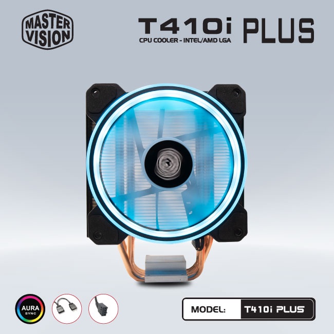 Quạt tản nhiệt CPU Masster Vision T410i PLUS Led ARGB Support all Socket AMD & Intel - Đồng Bộ LED Mainboard / Hub