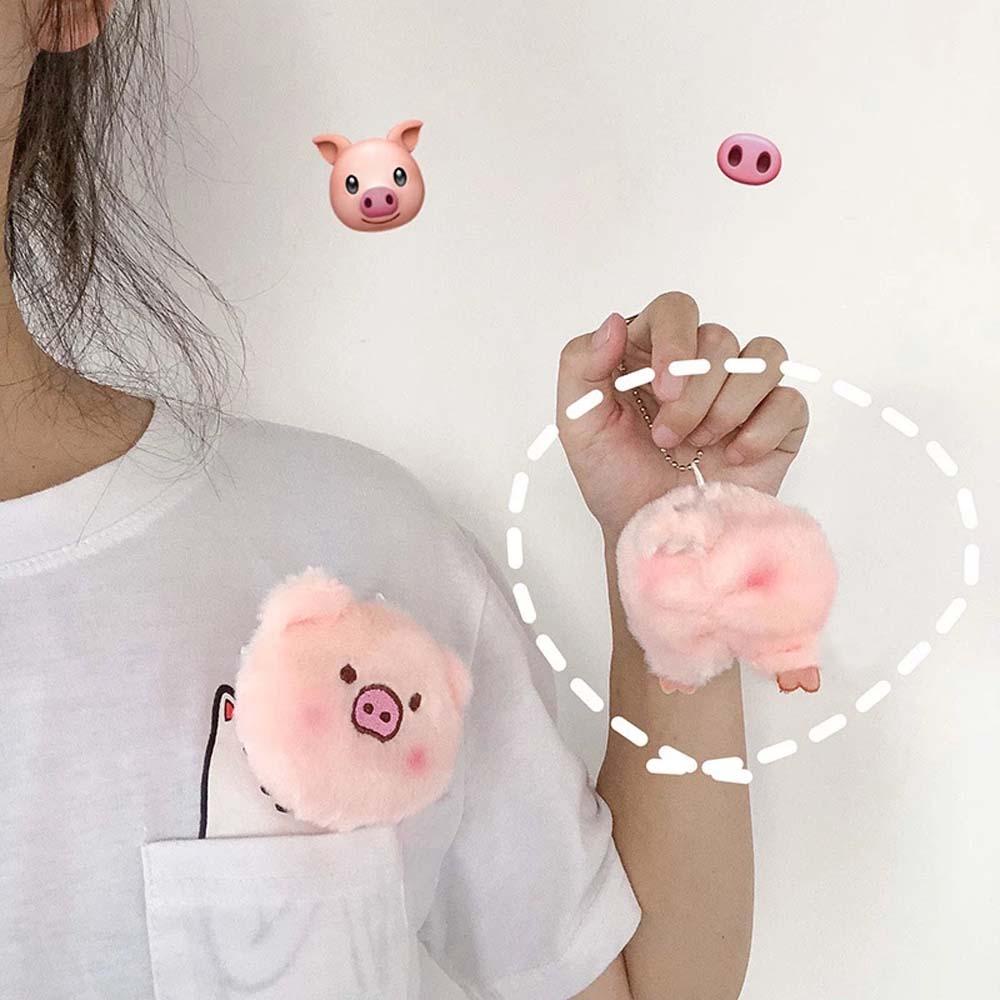 Ghim Cài Áo Hình Đầu Heo Lông Xù Đáng Yêu Thời Trang
