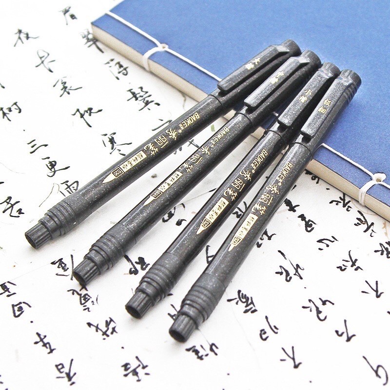 bút brush calligraphy Baoke 4 cỡ ngòi thư pháp viết chữ Trung đậm nhạt cực đẹp bullet journal