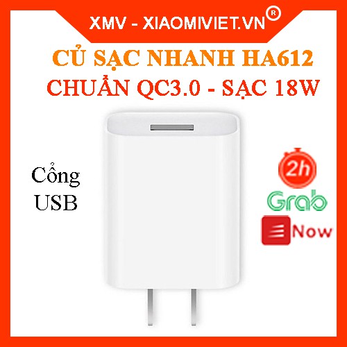Cốc sạc/Củ sạc nhanh Xiaomi Zmi 18W HA612/HA711 - Hàng chính hãng
