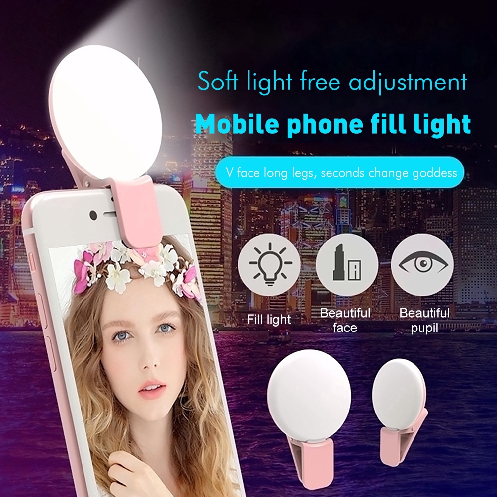 Đèn LED dạng kẹp hỗ trợ chụp ảnh selfie tiện lợi dành cho điện thoại