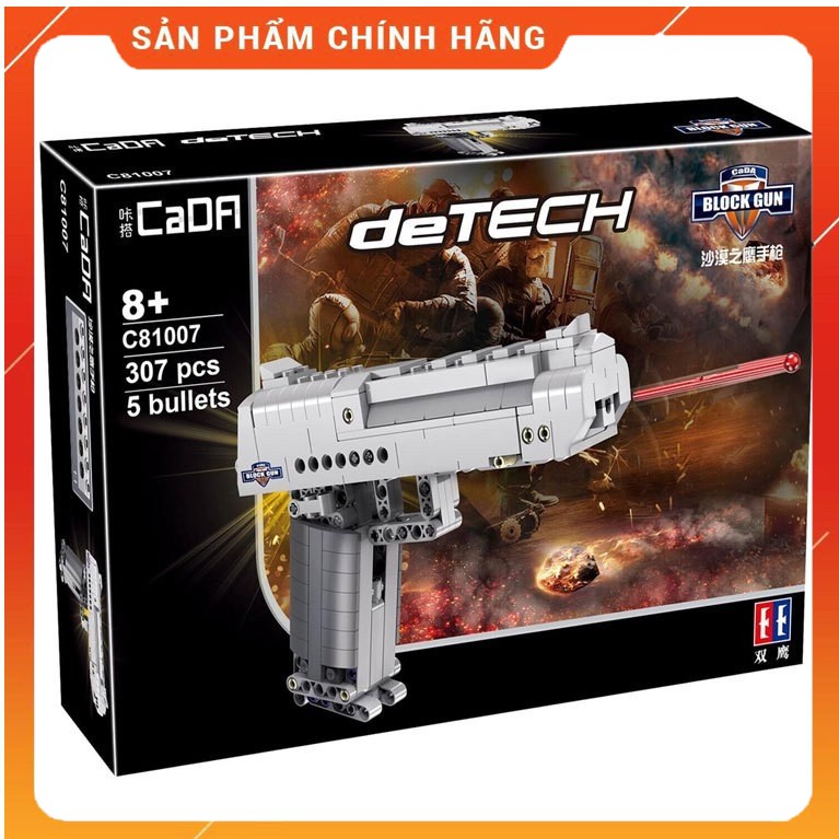 [Hàng có sẵn] Bộ Đồ Chơi Xếp Hình CaDA Lắp Ráp LEGO Mô Hình súng PUBG Súng Lục Trắng 307 Mảnh Ghép