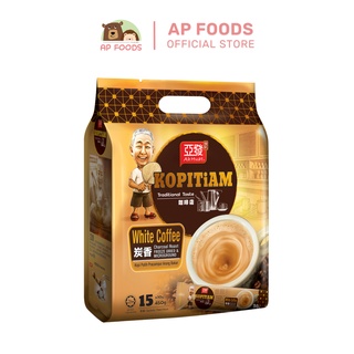 Cà phê trắng than hoạt tính Kopitiam Malaysia (Ah Huat White Coffee Charcoal Roast Instant)