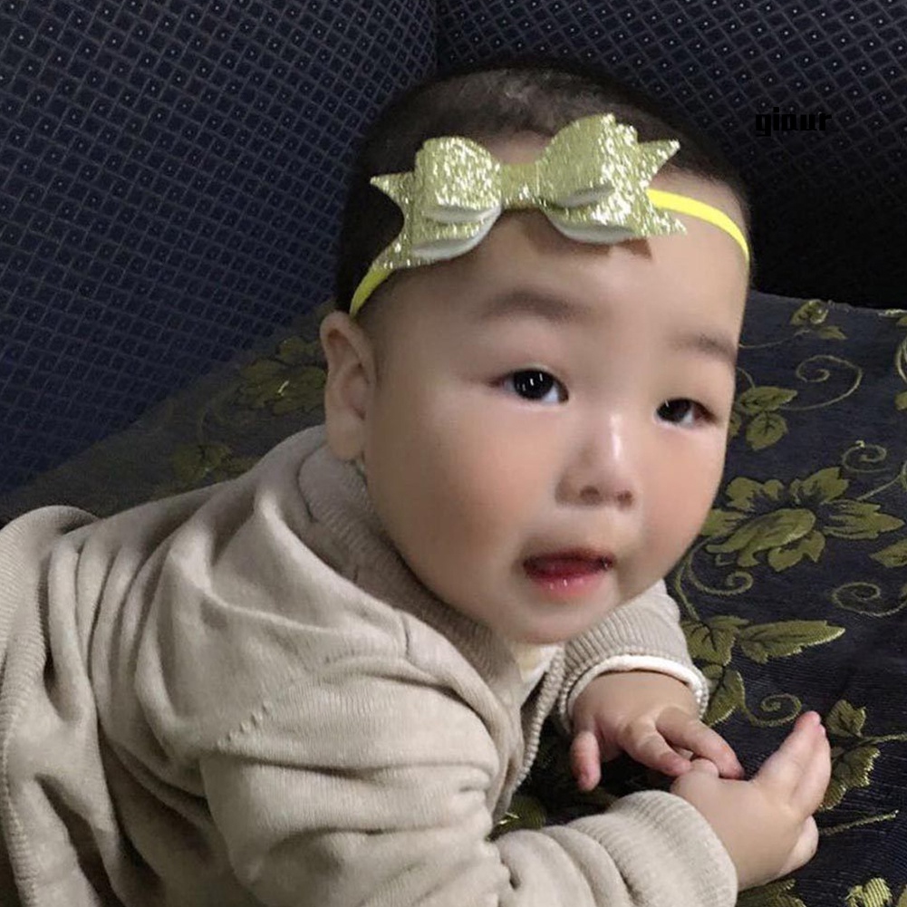 Băng Đô Cài Tóc Đính Nơ Kim Tuyến Dễ Thương Cho Bé Gái