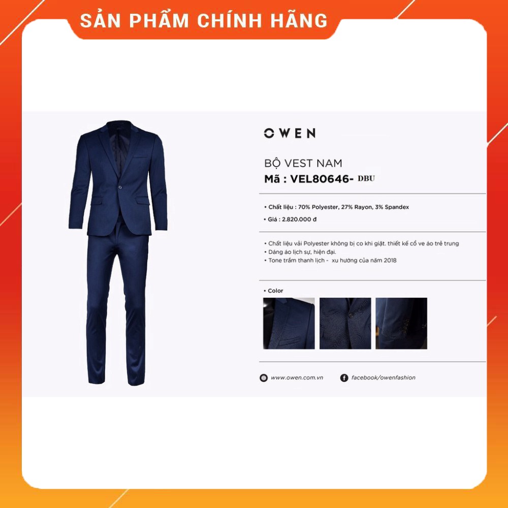 (Owen chính hãng) Ves bộ OWEN - VEL80646-DBU