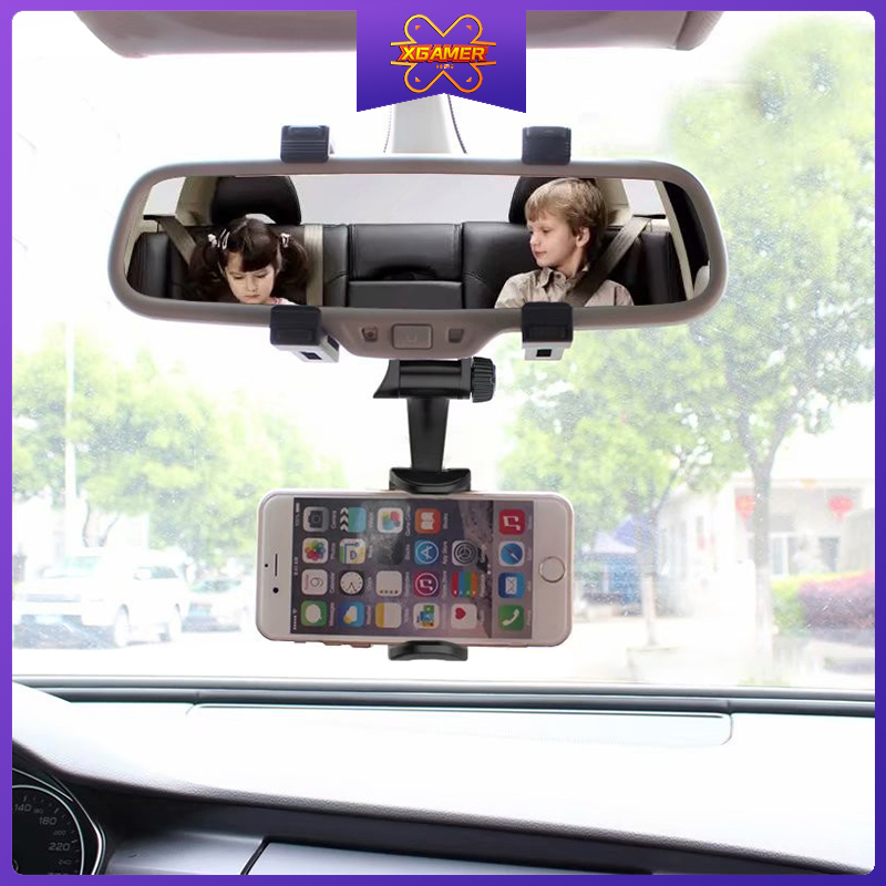 [Ready Stock] XGamer Car Phone Holder Car Rearview Mirror Mount Phone Holder 360 Degrees GPS Smartphone Stand Universal