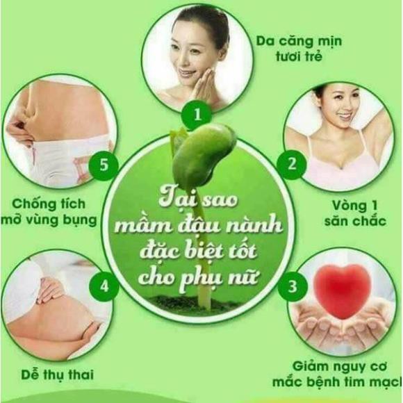 Mầm đậu nành nguyên xơ cao cấp 500g, mầm đậu nành tăng vòng 1 nhanh và hiệu quả