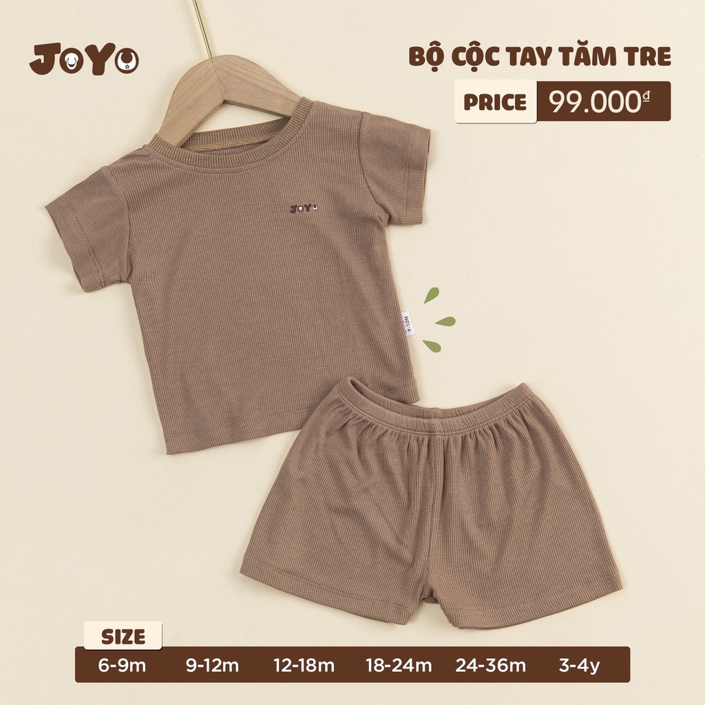 Bộ Cộc tay/ ba lỗ tăm tre Joyo cho bé trai, bé gái. Chất liệu thun tăm mát lạnh