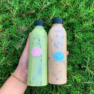 100 chai nhựa tròn 330ml kèm tem thank you ♥