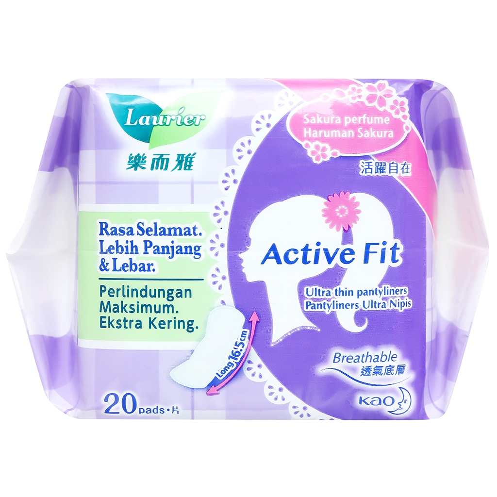 Băng vệ sinh hàng ngày Laurier Active Fit có hương 20 miếng