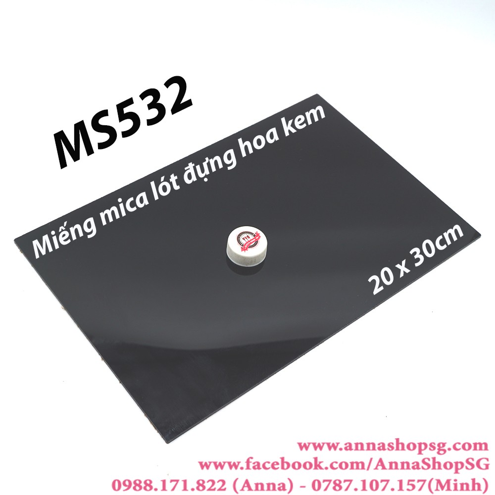 MS532 MIẾNG MICA ĐEN ĐỰNG HOA KEM